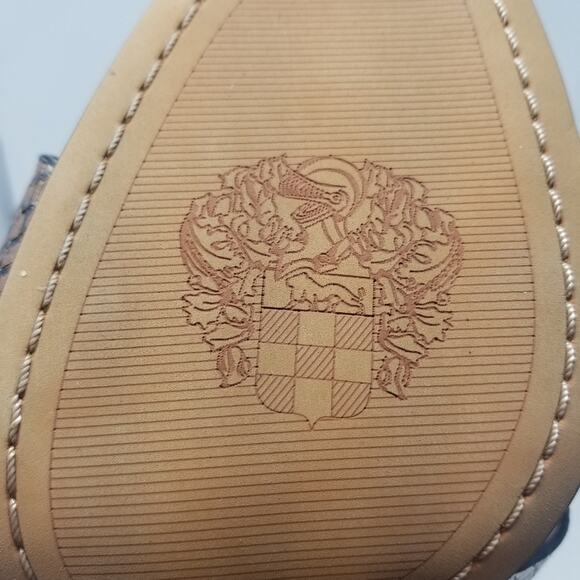 Vince Camuto NEW Block Heel Snake Sandals Black and Brown Zipper Back Size 9 1/2 - Picture 9 of 12